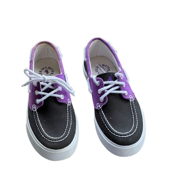 Ralph Lauren Polo Lilia Women Shoe Flats Canvas Size 6B Blue Purple Cruise Wear - Picture 1 of 10